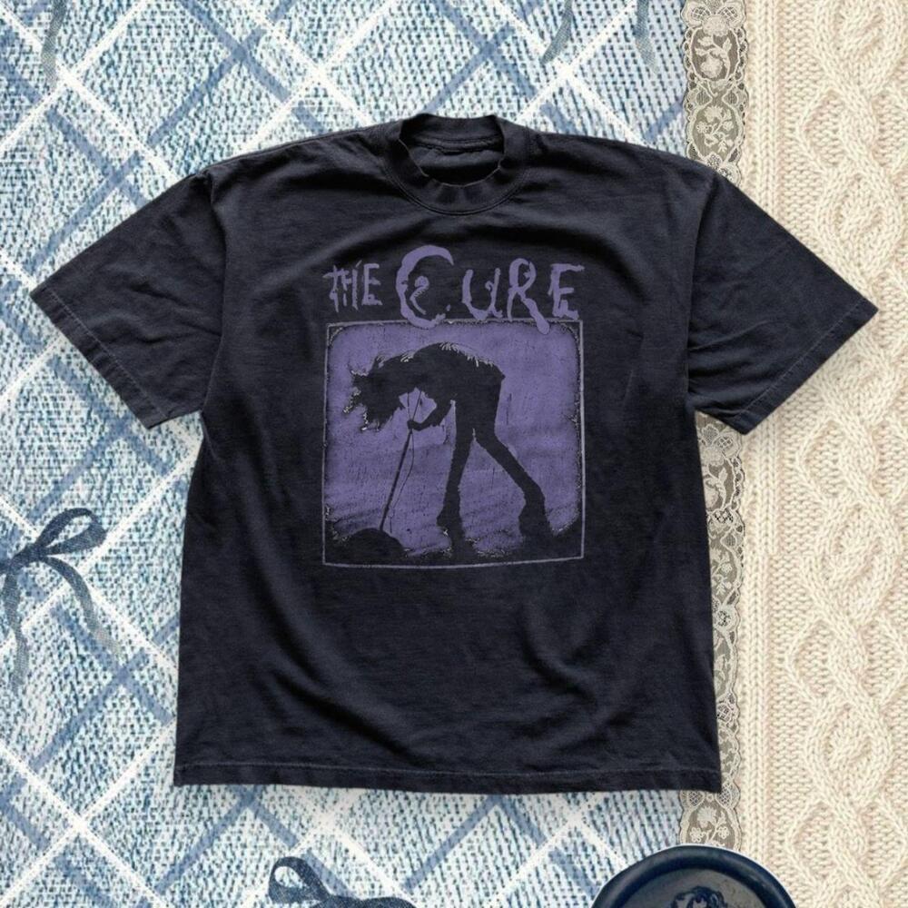 The Cure Purple Graphic Tee Black Unisex Band Shirt